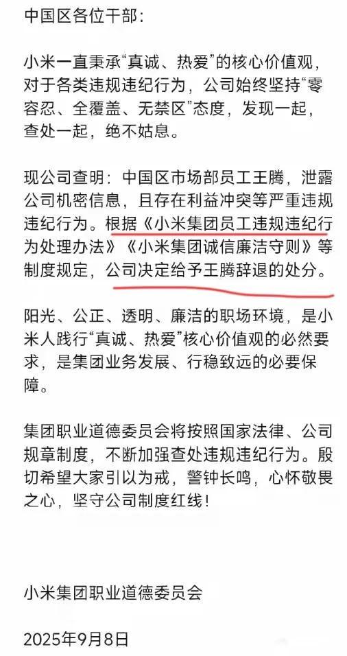 泄露机密移交证物雷军拍板永不录用！冰球突破豪华版小米高管王腾被辞退(图8)